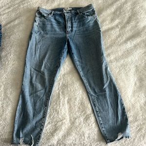 Abercrombie & Fitch High Rise Super Skinny Ankle Light Denim Curve Love